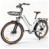KAISDA Bicicletta Elettrica Donna 26 Pollici con Batteria 36V 16AH Rimovibile, Motore 50NM e 7 Velocità - Bici Elettrica Leggera (27.7kg) per Città e Percorsi Urbani, Autonomia 65km,Colori Bianco