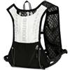 Fzaqwen Gilet d All'aperto Zaino da Trail Zaino Idratazione Zainetto Running in Poliestere Antipioggia con Spallacci Curvi Antisfregamento E Scomparto , Nero-bianco
