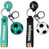 WUFGWBD 2 portachiavi a forma di calcio, portachiavi regalo, mini portachiavi con simulazione di calcio, portachiavi per auto, portachiavi per fan, Nero , Taglia unica