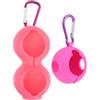 OFFIGAM Porta Palline da Golf con Gancio a Clip Rosa in Silicone 2 Pezzi Protezione Portatile Colore Casuale per 2 Palline da Golf, da Agganciare a Borsa o Cintura
