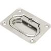 Alomejor Maniglia per Portellone per Barca, Maniglia per Portello in Acciaio Inossidabile 304, 76x57mm, Anello a Filo Lucido, Caricato a Molla, per Coperchio di Accesso al Pavimento della Porta del