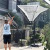 Generic Sistema di ritorno per pallacanestro regolabile con supporto, altezza 2,5-3,1 m, attacco a rete per allenamento in cortile interno ed esterno