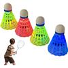 Generisch Set di palline da badminton con LED per allenamento e esercizi | 4 volani che si illuminano al buio, adatti per attività sportive al chiuso e all'aperto, per il giardino, per i principianti