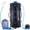 Zyxformis Doccia da Campeggio Portatile 20 L con Display e Pompa a Pedale | TPU resistente, sacca pieghevole, finestra trasparente, doppio raccordo, tubo rimovibile, getto regolabile, spiaggia, animali