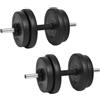 Générique Set di manubri regolabili da 20 kg, 14 pezzi con barre spinlock, dischi pesi in cemento rivestiti in plastica robusta, manico antiscivolo, include 4 x 2,5 kg, 4 x 2 e 2
