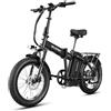 WILDEWAYEBIKE Bicicletta elettrica pieghevole da 20 pollici, Fat Bike da 250 W, batteria rimovibile da 48 V e 15 Ah, autonomia fino a 90 km, cambio a 7 velocità, freni idraulici, bicicletta nera