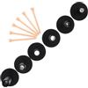 CRAFTHROU 6 Pezzi Golf Mat Rubber Tees Set Tee da Golf in Gomma con Chiodi Nero Legno e Gomma e Driving Range per Pratica e Simulatore