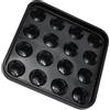 NULYLU Vassoio in Plastica Nero per Palline da Biliardo 16 Pezzi, Organizer per Palle da Biliardo Resistente per Casa e Club