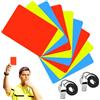 Alethron Set di 11 carte da arbitro da calcio, fischietto forte, arbitro schiri, set di carte gialle e rosse e blu, per bambini, pallamano, pallavolo, sport scolastici