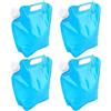 LALAFINA 4 Pezzi Tanica per Acqua Pieghevole da 5l in PE Resistente per Escursionismo e Barbecue Rubinetto Regolabile, Contenitore Portatile per Uso Esterno