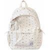 Cymwer Zaino da scuola in nylon con fiocco a pois (Bianco)