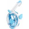 Qianly Maschera per Snorkeling per Bambini Occhialini Visiera Boccaglio Tubo Asciutto Silicone Morbido Struttura Leggera Copertura Facciale Integrale Adatta, Light Blue
