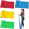 QAWSAF Set di 4 fasce di resistenza da 1,5 m, per allenamento della forza, 4 livelli di resistenza, con poster di esercizi, fascia da ginnastica con 4 livelli, per fisioterapia, costruzione muscolare, yoga