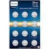 Philips Lithium CR2032 Batterie 3 Volt, Ottimali per orologi, portachiavi e calcolatrici, Confezione da 12