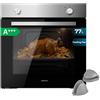 Cecotec Forno da Incasso 77L Bolero Hexa C126000 Inox A GloveKit. 2800 W, 4 Funzioni, Steam Assist, Steam EasyClean, Ventola di Raffreddamento, Triplo Vetro, Luce Interna