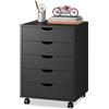 DEVAISE Archivio a 5 Cassetti, Mobile Sottoscrivania in Legno per Documenti A4/Letter/Legal, Nero