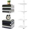 Zinueen Set di 2 librerie sospese, invisibili, da parete, a 4 piani, in metallo, portata 12 kg per livello, colore: bianco