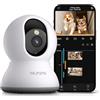 blurams Telecamera Wi-Fi Interno,2K Videocamera Sorveglianza,Rotazione a 360°,Visione Notturna, Rilevamento di movimento/suono AI, Archiviazione Cloud O Locale, 5G/2.4G (Bianco-2K)