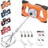 IMAYCC Trapano Miscelatore Elettrico 2100W, Miscelatore per Malta e Cemento Portatile, Agitatore M14 Regolabile, Frusta Professionale per Vernice, Boiacca, Malta,Cemento e Foraggio,Calcestruzzo(Arancione)