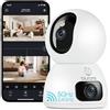 blurams 2K Telecamera Wi-Fi Interno con Doppia Lente, Videocamera Sorveglianza Interno Wi-Fi con 360°, Rilevamento AI, Visione Notturna A Colori, Archiviazione Cloud O Locale, 5G/2.4G