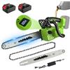 IERAKOR Motosega a Batteria 16 Pollici, Motosega Elettrica Senza Fili con 2 x 4,0Ah, Motore Senza Spazzole 2200W, Sistema di Doppia Protezione, Sistema di Autolubrificazione, per Potatura e Taglio Legna