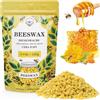 VEGISHINE Cera D'api Gialla Biologica 200G, Cera D'api Gialla Pura e Naturale al 100% per La Cura Della Pelle Fai Da Te, Balsamo per Labbra, Smalto, Lozione, Sapone e Accessori per La Fabbricazione di Candele