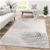 TT Home Tappeto Camera Da Letto Soggiorno Pelo Corto Disegno Geometrico 3D Astratto, Colore:Beige Chiaro Grigio, Dimensione:120x160 cm