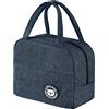 Jewan Piccola Borsa Termica 6L Frigo Porta Pranzo, Borsa per Ufficio, per Escursionismo, Picnic All'aperto, Barbecue (Blu Navy)