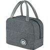 Jewan Piccola Borsa Termica 6L Frigo Porta Pranzo, Borsa per Ufficio, per Escursionismo, Picnic All'aperto, Barbecue (Grigio)