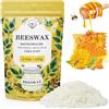 VEGISHINE Cera D'api Bianca Biologica 200G, Cera D'api Gialla Pura e Naturale al 100% per La Cura Della Pelle Fai Da Te, Balsamo per Labbra, Smalto, Lozione, Sapone e Accessori per La Fabbricazione di Candele
