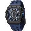 TSAR BOMBA Orologio Uomo Tonneau Design Impermeabile 50M con Cinturino in 316 Acciaio Lunetta Regalo Uomo Militare Cronografo Orologio da Design Elegante