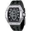 TSAR BOMBA Orologio Uomo Tonneau Design Impermeabile 50M con Cinturino in 316 Acciaio Lunetta Regalo Uomo Militare Cronografo Orologio da Design Elegante