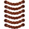 Brute Strength Maniglie pelle intrecciata 16,5 x 2,5 cm Cognac 6 pezzi | Maniglie intrecciate in cuoio pieno fiore per mobili, armadi e cassettiere; due lunghezze di vite incluse