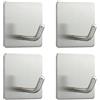 REBECCAGIBSON 4 ganci autoadesivi da parete in acciaio inox, 4,5 x 4,5 cm, per appendere chiavi, asciugamani, grucce appendiabiti per bagno, camera da letto, cucina
