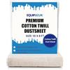 EQUIP247UK Fogli di cotone per pittura e decorazione,Fogli di vernice,Panno di goccia,Fogli di copertura per pittura e pittura,Fogli di polvere per mobili,Lavabile e riutilizzabile,(cotone, 3.25x2.5 m)