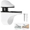Drhomeam Supporti regolabili per mensole in vetro in lega di zinco, staffe per mensole in vetro, resistenti per montaggio a parete, per casa, bagno, cucina, hardware (bianco)