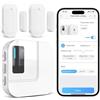 SanJie Allarme WiFi per porta con notifica app, sensore per porte e finestre con ricevitore, sensore porta da 110 dB, allarme per bambini e anziani, sensore per porta Wi-Fi per casa, ufficio e negozio