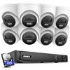 ANNKE H800 - Telecamera di sorveglianza esterna, 12 MP, 16 CH, 4 TB HDD NVR con 8 telecamere IP PoE, per esterni, spot, rilevazione persone/veicolo, visione notturna 24/7 a colori e IR