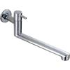 Hefo Rubinetto per acqua fredda a parete in ottone cromato con 360 beccucci girevoli, lungo 30 cm, per lavabo, lavanderia, piscina