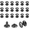 QUARKZMAN 50 Set Rivetti in Pelle Rivetti a Doppia Testa da 9mm Nero | Borchie Metalliche Tubolari da 8mm, per Riparazione e Decorazione Artigianale in Pelle Fai-da-Te Borse Cinture