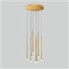 USMCPQVXN Lampadario a 8 Luci per Ingresso, Stile Rustico, Moderno, a Led, Rotondo, a Grappolo Lineare, con Striscia Lunga in Oro,Da a Sospensiper Scale, Sala da Pranzo, Soggiorno, Camera da Letto./Lu