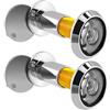 JIAC 2 Pz Spioncino Porta Blindata Lega Di Zinco Spioncino per Porta Grandangolare da 220° con Copertura Privacy con Trapano Fori Adatto Porte 50-70mm Ø16-21mm per Casa,Ufficio,Hotel(Argento)