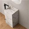 OGOMONDO Lavabo Free Standing in Artificial Stone Lukas 45 x 40 x 85 cm Bianco Venato Rettangolare