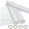 Cieex Set di pellicole protettive antipolvere con pellicola trasparente da 2 m x 20 m e adesivo per mascheratura da 1,5 cm x 5 m per contro schizzi, polvere e macchie