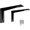 XLHWJCP 2 pezzi Staffe per scaffali industriali Pesanti, Carico Massimo 500kg, Scaffali Galleggianti Nascosti, Supporti per Mensole Staffe Muro, Squadrette Angolari, Stabile (35cm/13.7in,Black)