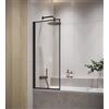 Badplaats B.V. Pannello doccia girevole per vasca da bagno Medal, 60 x 140 cm, colore nero, con vetro di sicurezza monolocale da 5 mm, rivestimento nano