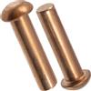 AERZETIX Set di 12 rivetti pieni in rame Ø4x16 mm/testa semitonda