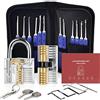 Diyife Set Grimaldelli, Set Fabbro Professionali, Blu Scuro | per Serrature con 2 Lucchetti da Allenamento Trasparenti per Fabbri Principianti ed Esperti