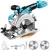 Kistrba Sega circolare a batteria da 125 mm per batteria Makita da 18 V (senza batteria), motore senza spazzole 0-6500 giri/min, angolo di taglio 0-45°, profondità di taglio 41 mm (90°) 21 mm (45°), per legno