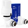 VANCOCO 1/2 Kit Valvola Termostatica Angolo+Ritorno Bianco Integrale